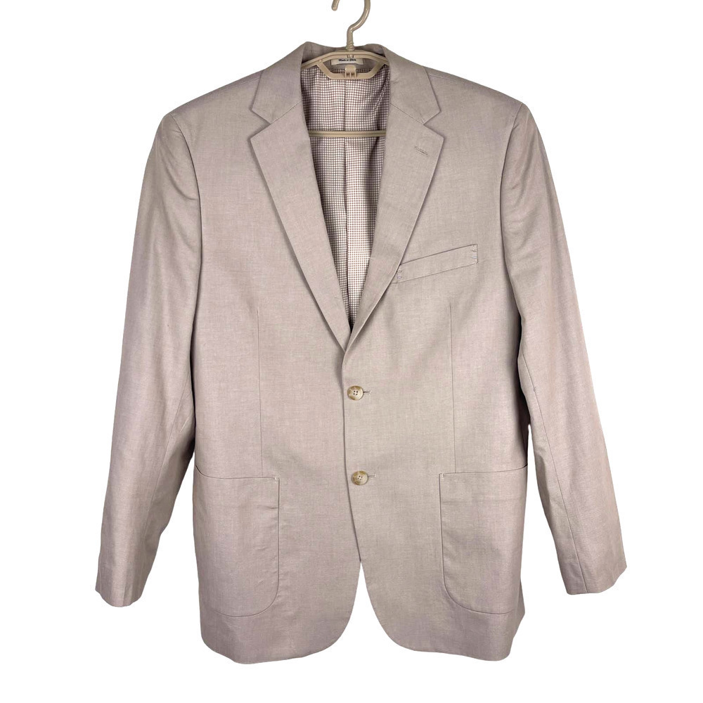 Southern Pines Tan Cotton Sports Coat Blazer Lightweight Lined Men's Size Medium